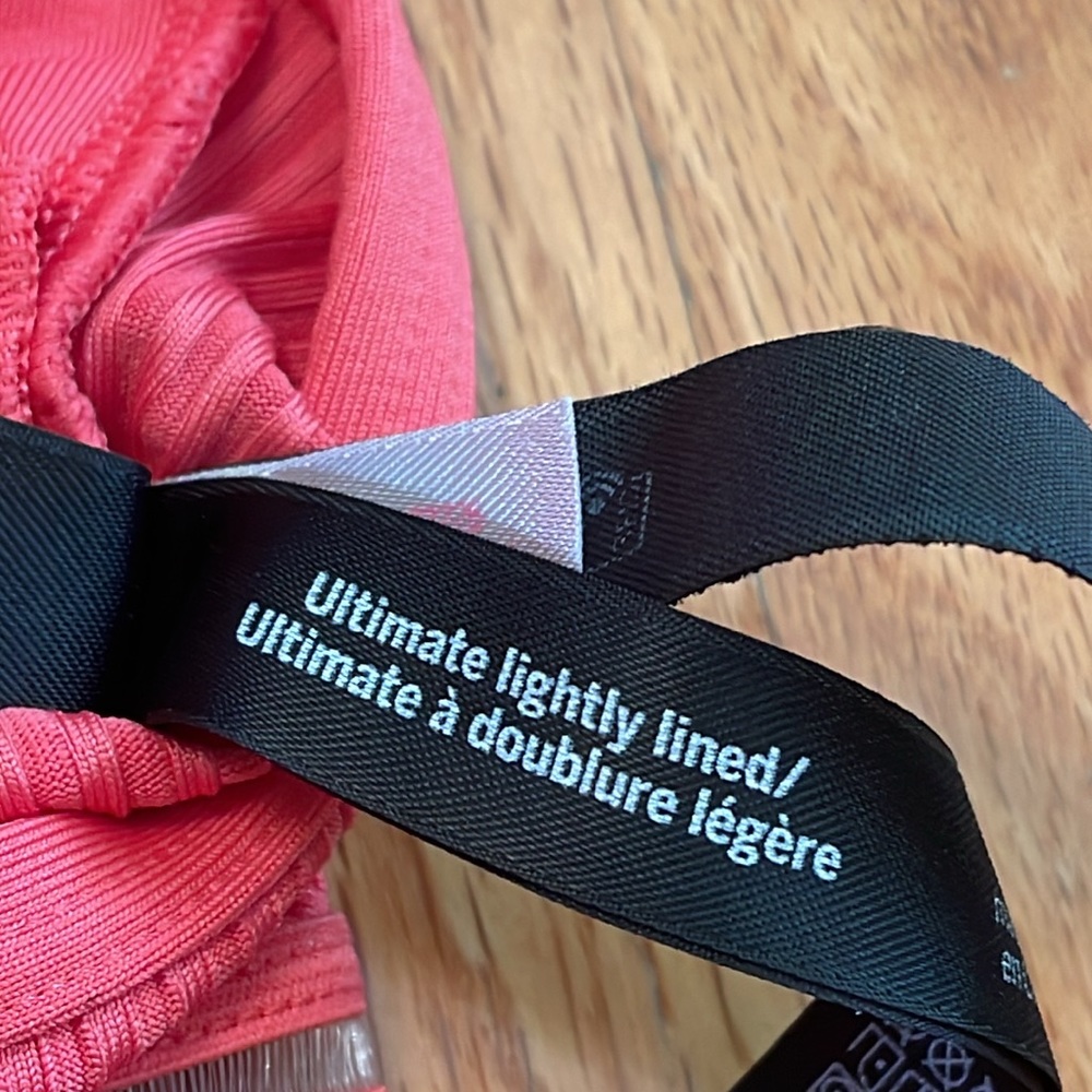 PINK Sport Ultimate Lightly Lined Sports Bra. Coral. Size XL. Adjustable. GUC - Picture 9 of 11